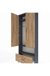 Arges Dolap 3 Raflı Tek Çekmeceli Tek Askılı 88x30x221 - S30M067V6A