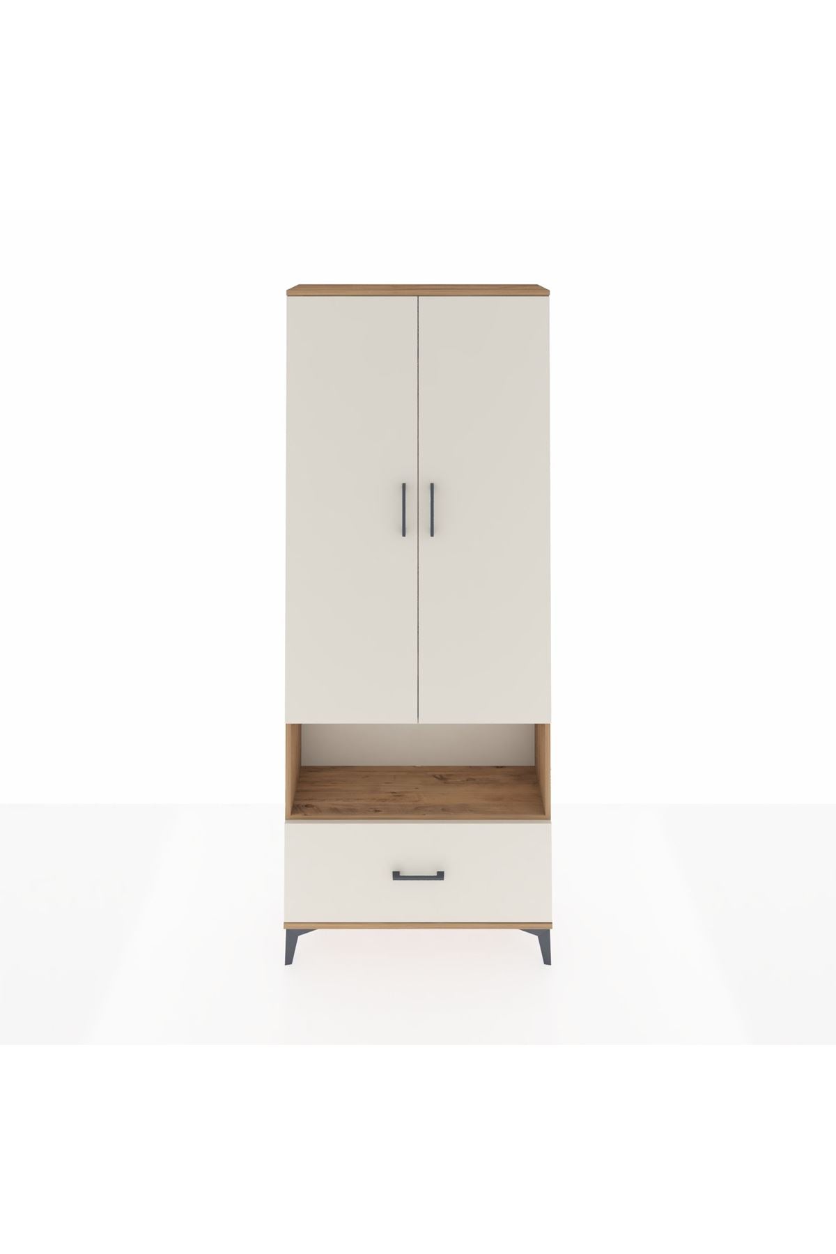 Arges Dolap 3 Raflı Tek Çekmeceli Tek Askılı 88x30x221 - S30M067V7A
