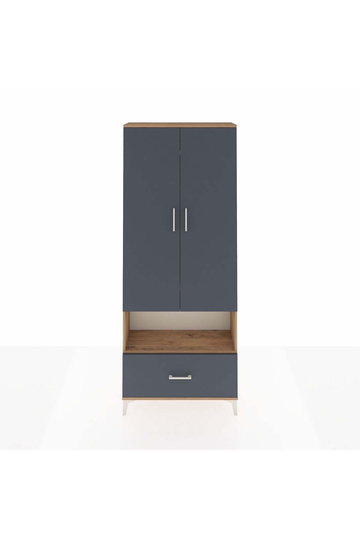 Arges Dolap 3 Raflı Tek Çekmeceli Tek Askılı 88x30x221 - S30M067V8A