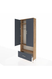 Arges Dolap 3 Raflı Tek Çekmeceli Tek Askılı 88x30x221 - S30M067V8A