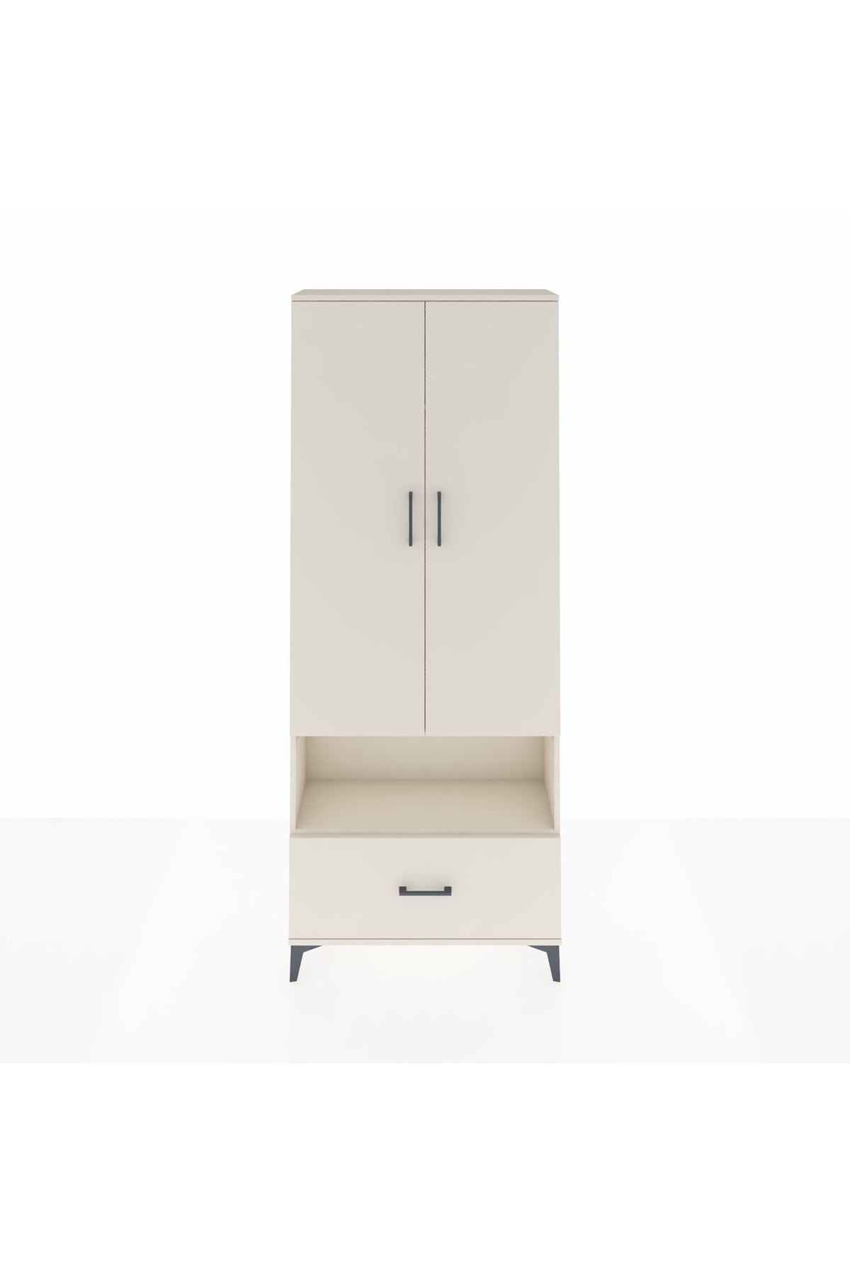 Arges Dolap 4 Raflı Tek Çekmeceli 2 Kapaklı 88x30x221 - S30M068V1A