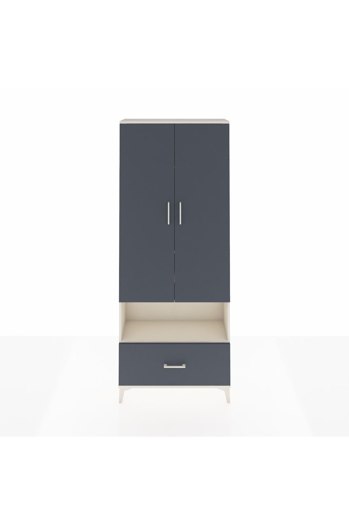 Arges Dolap 4 Raflı Tek Çekmeceli 2 Kapaklı 88x30x221 - S30M068V2A