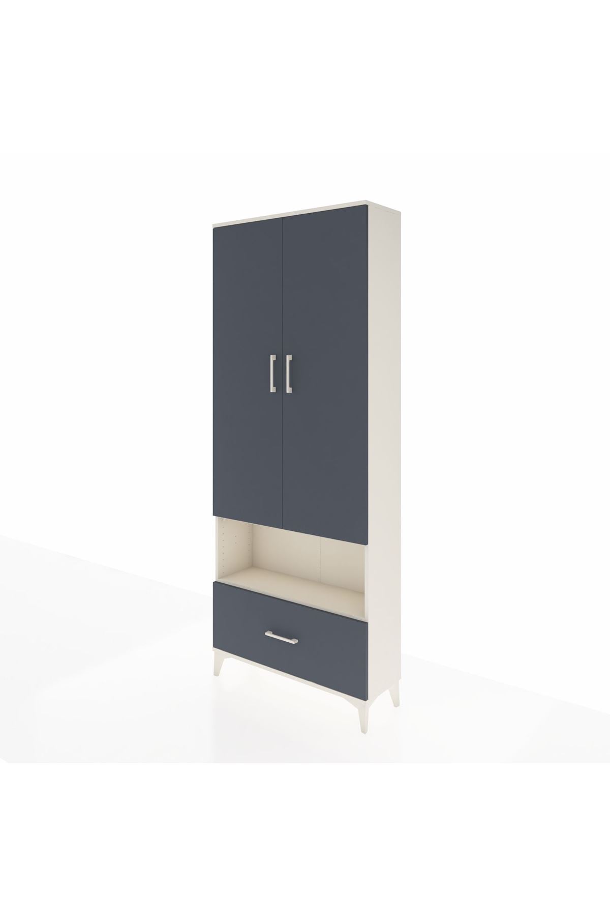 Arges Dolap 4 Raflı Tek Çekmeceli 2 Kapaklı 88x30x221 - S30M068V2A