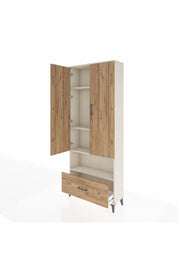 Arges Dolap 4 Raflı Tek Çekmeceli 2 Kapaklı 88x30x221 - S30M068V3A