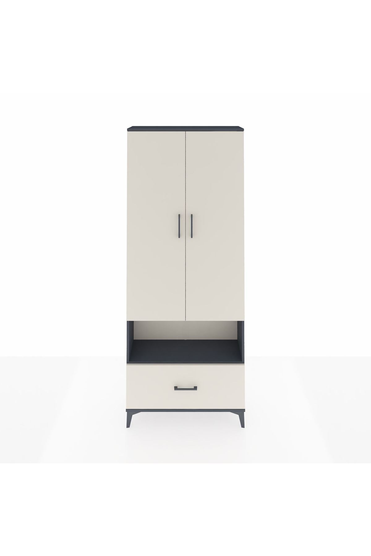 Arges Dolap 4 Raflı Tek Çekmeceli 2 Kapaklı 88x30x221 - S30M068V4A