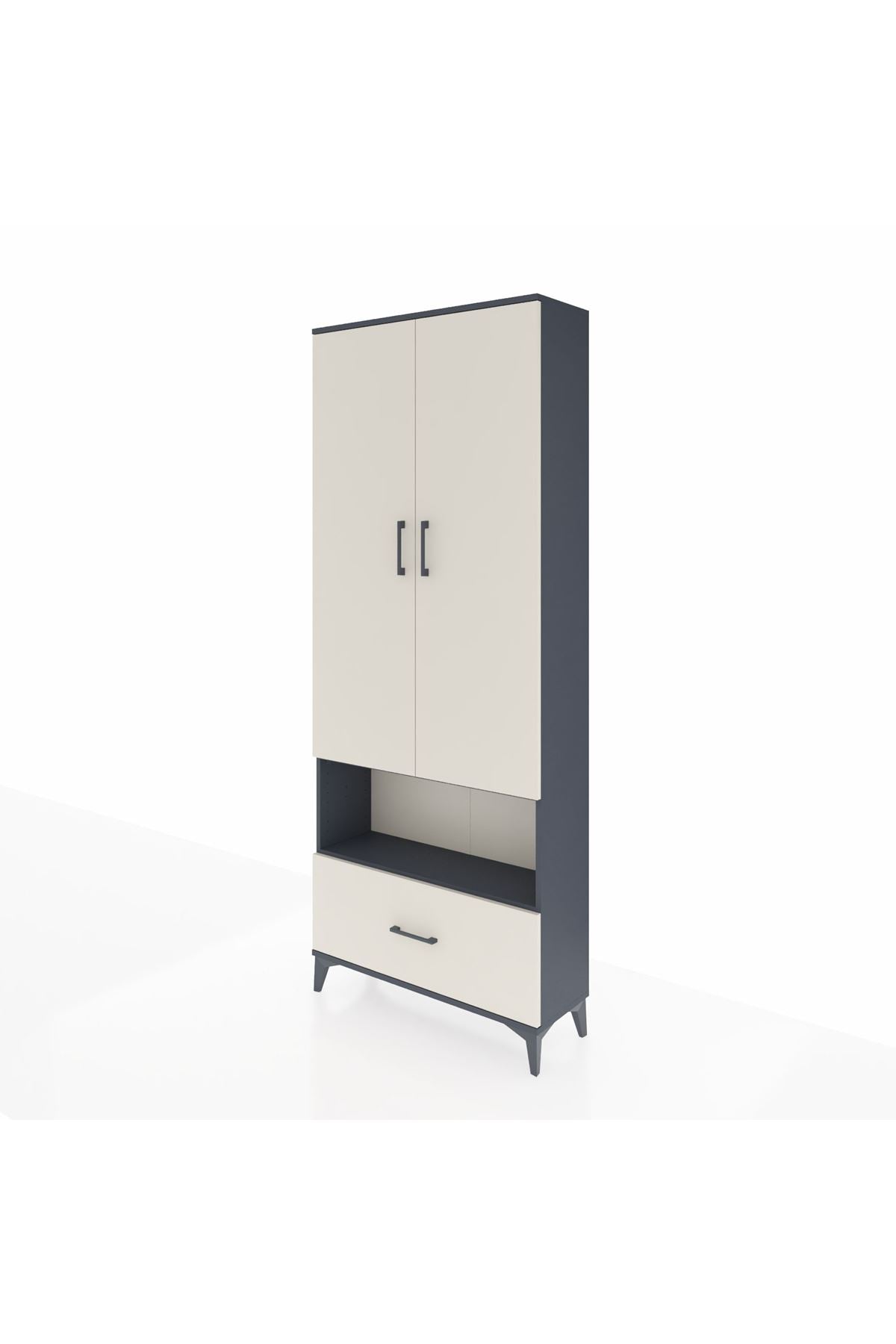 Arges Dolap 4 Raflı Tek Çekmeceli 2 Kapaklı 88x30x221 - S30M068V4A