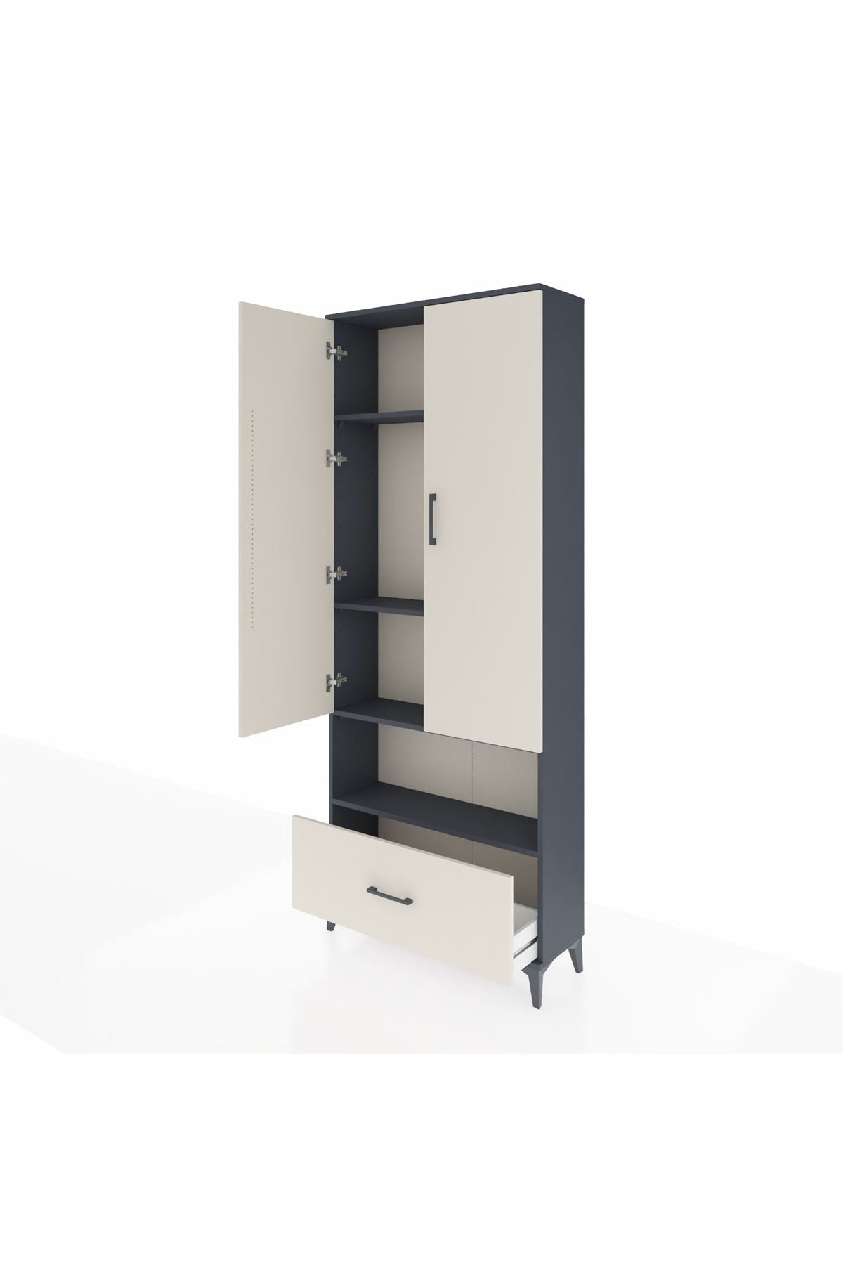 Arges Dolap 4 Raflı Tek Çekmeceli 2 Kapaklı 88x30x221 - S30M068V4A