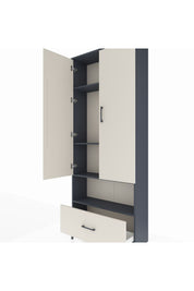 Arges Dolap 4 Raflı Tek Çekmeceli 2 Kapaklı 88x30x221 - S30M068V4A