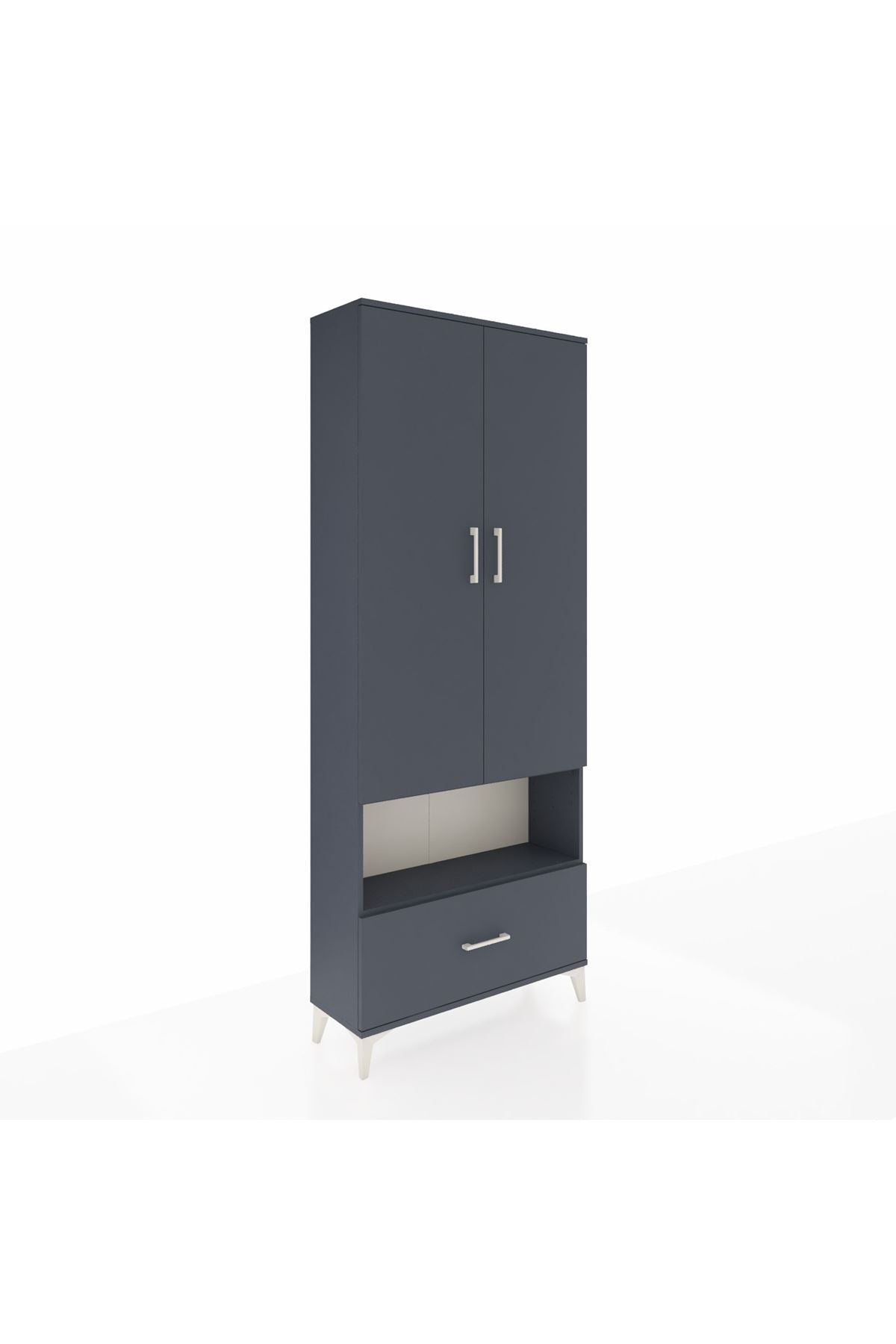 Arges Dolap 4 Raflı Tek Çekmeceli 2 Kapaklı 88x30x221 - S30M068V5A