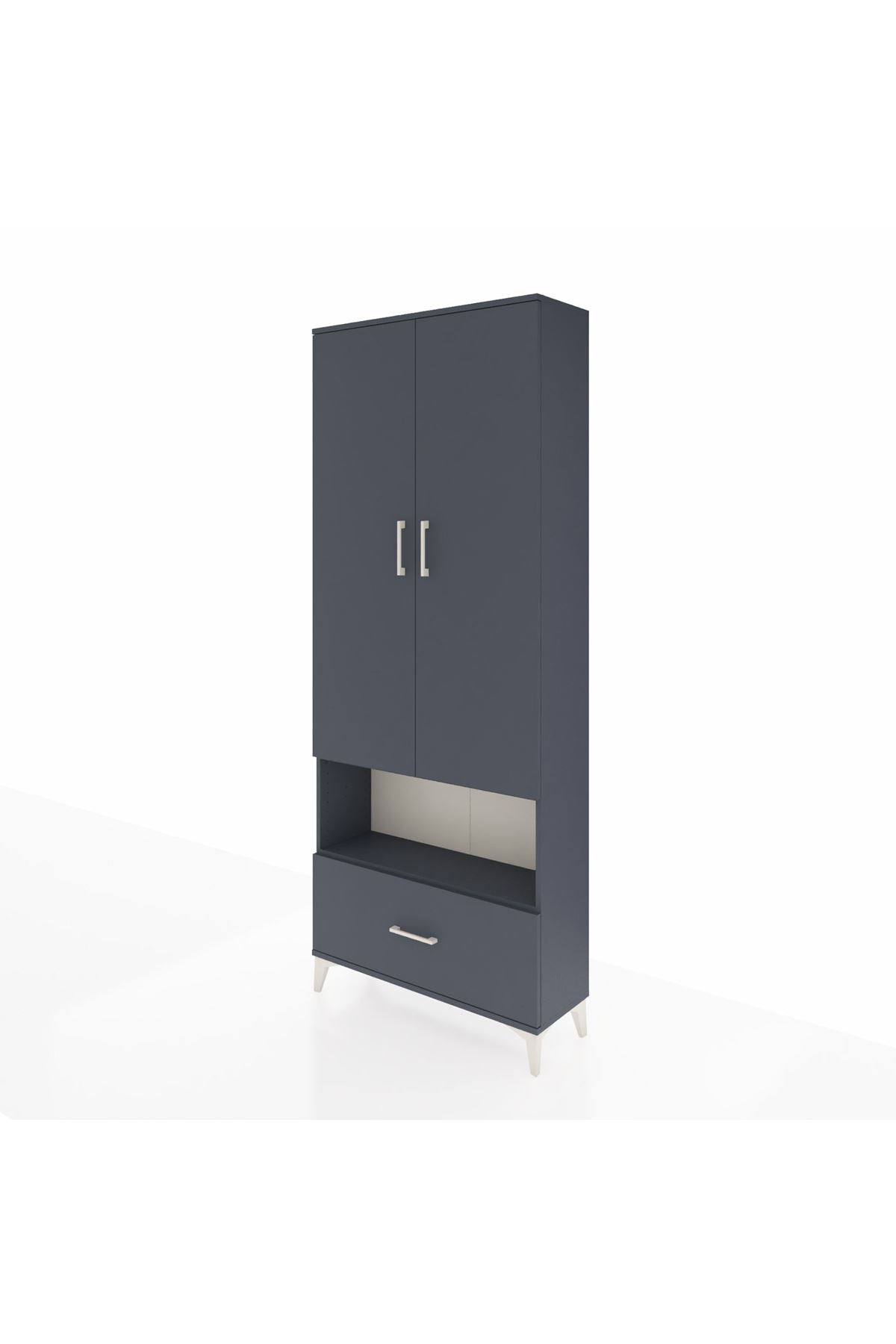 Arges Dolap 4 Raflı Tek Çekmeceli 2 Kapaklı 88x30x221 - S30M068V5A