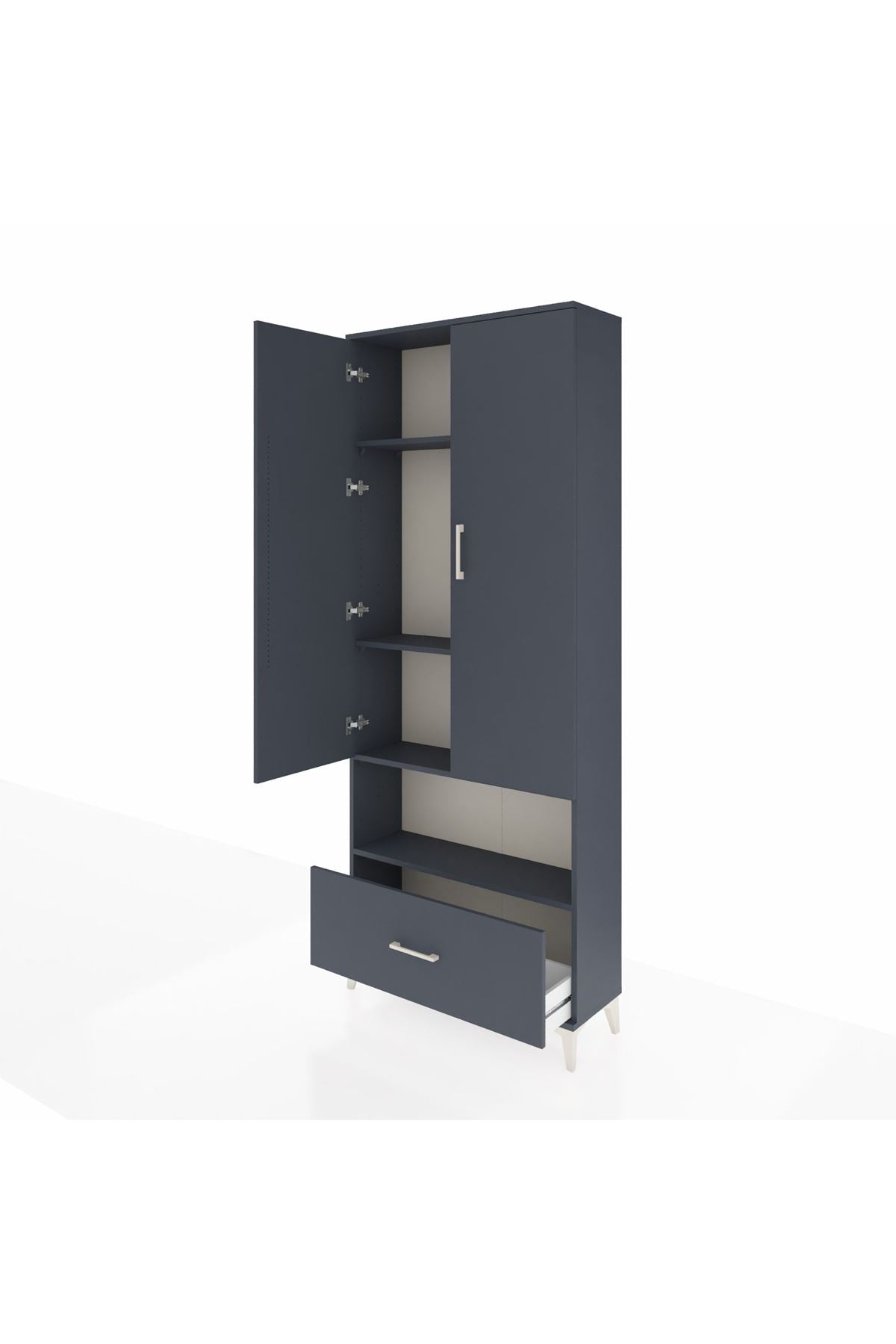 Arges Dolap 4 Raflı Tek Çekmeceli 2 Kapaklı 88x30x221 - S30M068V5A