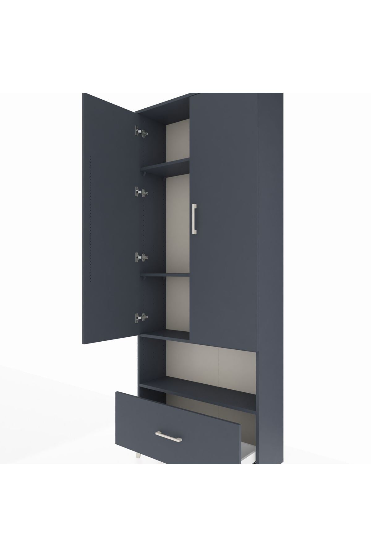 Arges Dolap 4 Raflı Tek Çekmeceli 2 Kapaklı 88x30x221 - S30M068V5A