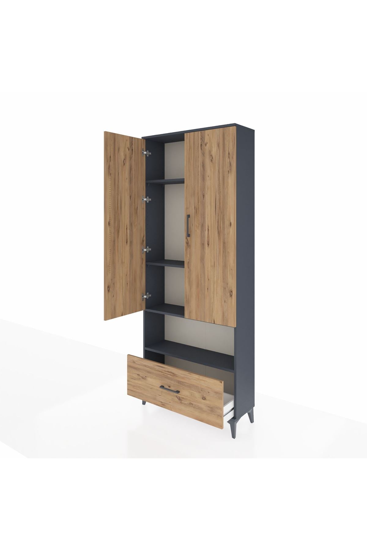 Arges Dolap 4 Raflı Tek Çekmeceli 2 Kapaklı 88x30x221 - S30M068V6A