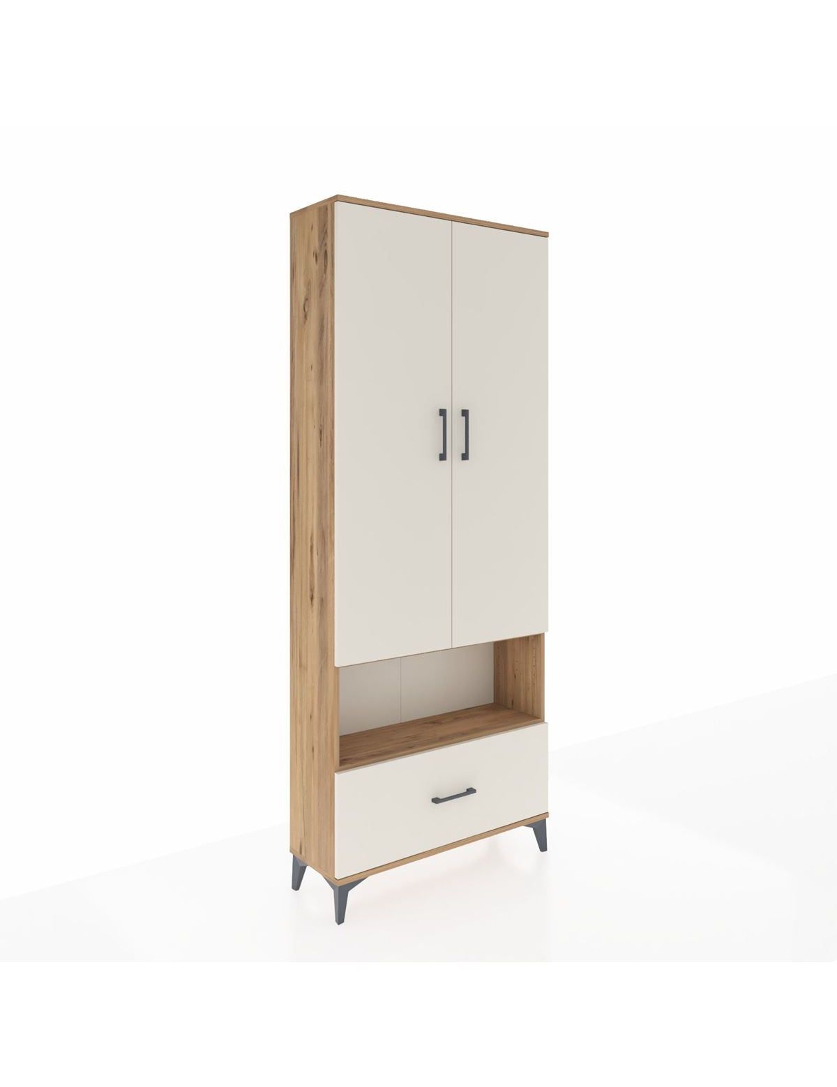 Arges Dolap 4 Raflı Tek Çekmeceli 2 Kapaklı 88x30x221 - S30M068V7A