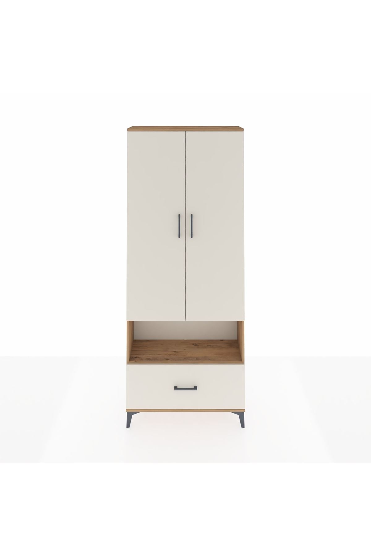 Arges Dolap 4 Raflı Tek Çekmeceli 2 Kapaklı 88x30x221 - S30M068V7A