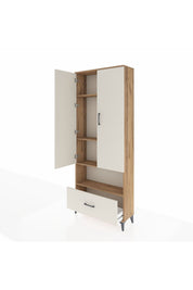 Arges Dolap 4 Raflı Tek Çekmeceli 2 Kapaklı 88x30x221 - S30M068V7A