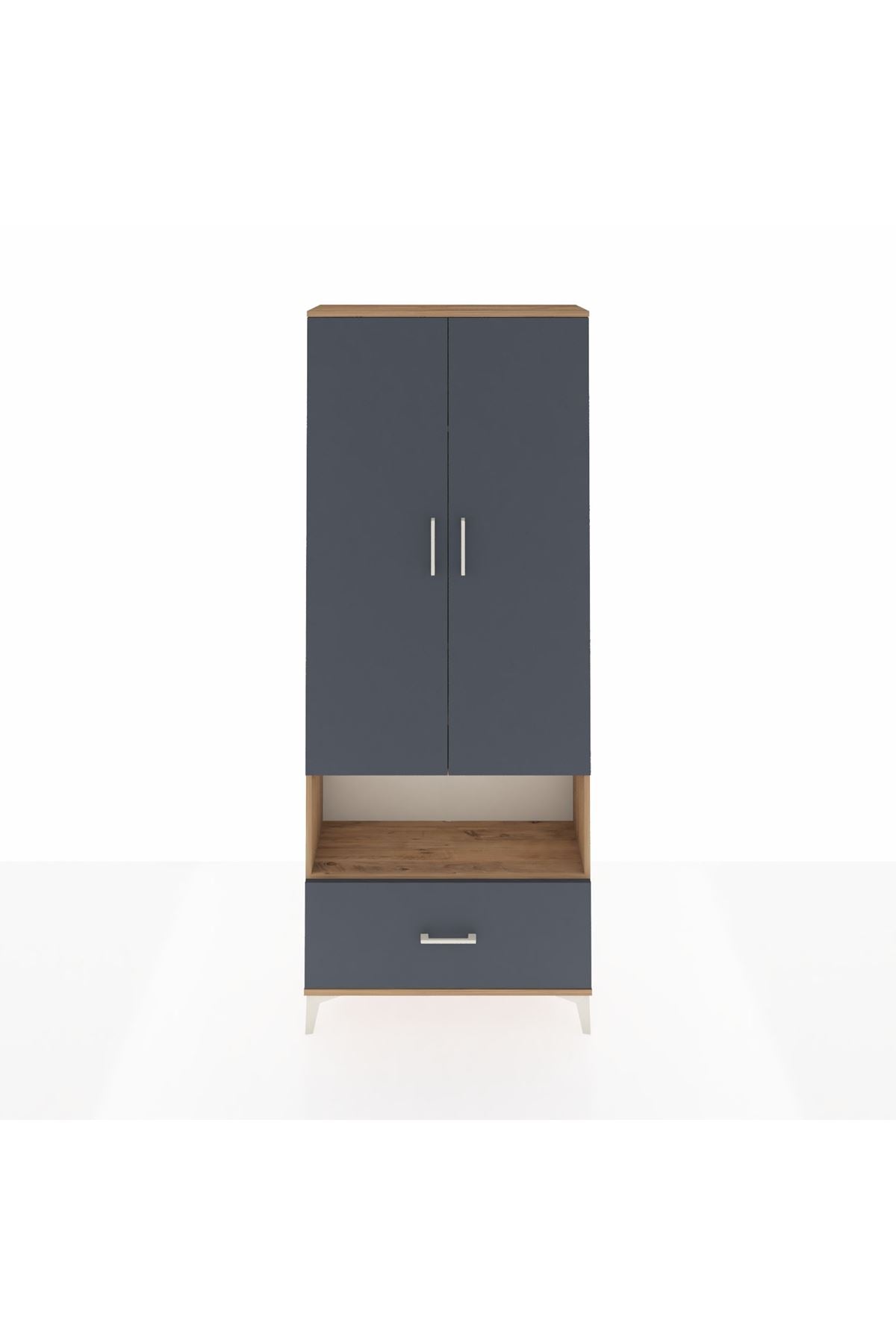 Arges Dolap 4 Raflı Tek Çekmeceli 2 Kapaklı 88x30x221 - S30M068V8A