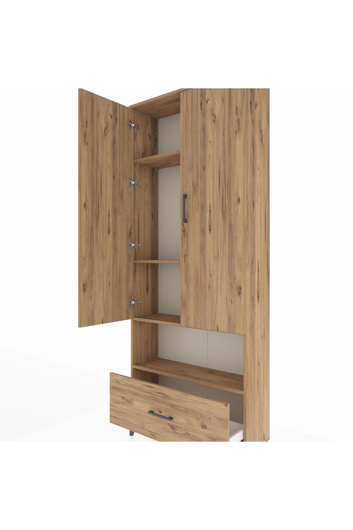 Arges Dolap 4 Raflı Tek Çekmeceli 2 Kapaklı 88x30x221 - S30M068V9A