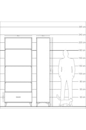 Arges Dolap 4 Raflı Tek Çekmeceli 88x30x221 - S30M069V4A