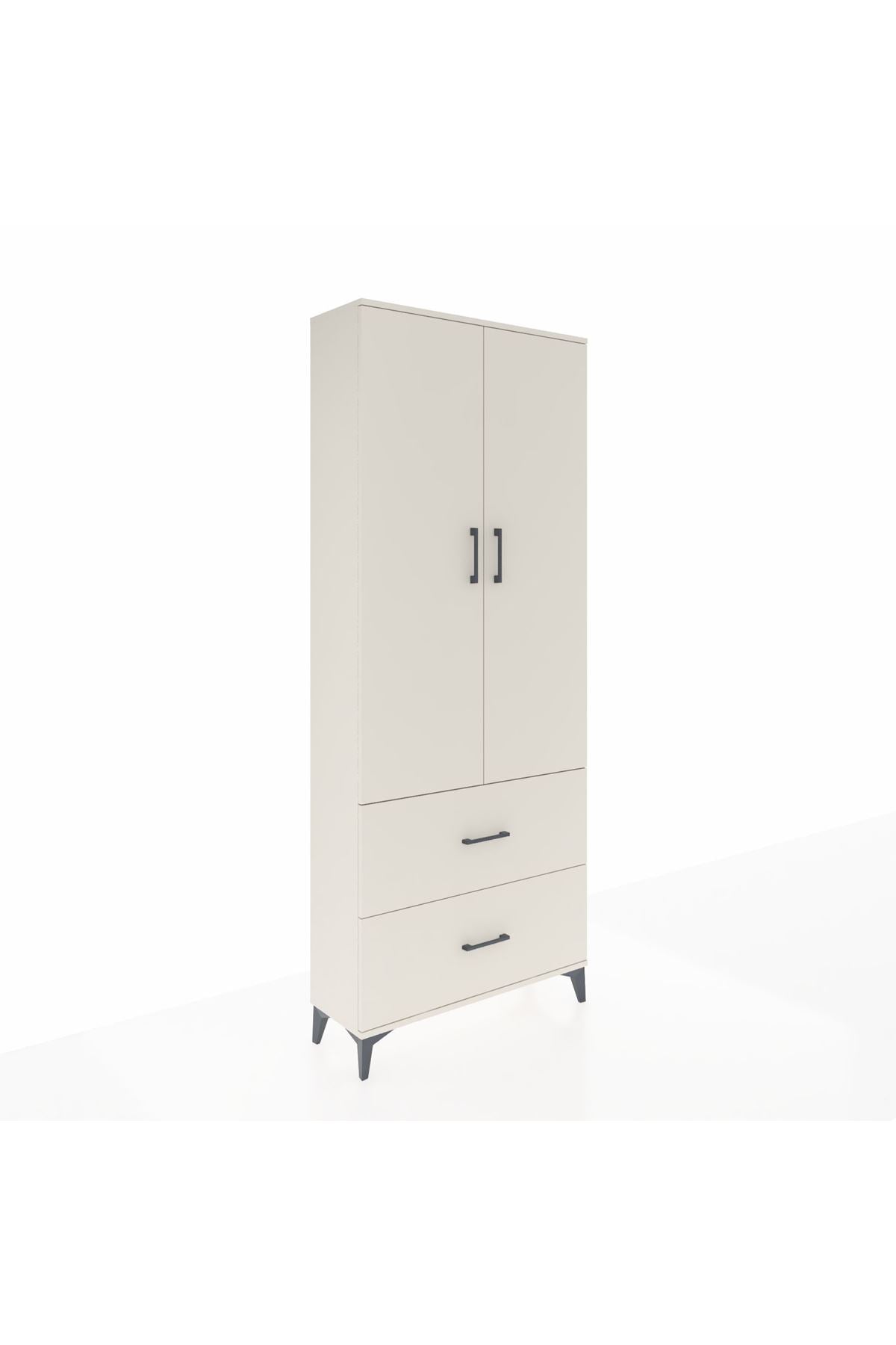 Arges Dolap 2 Raflı 2 Çekmeceli Tek Askılı 88x30x221 - S30M070V1A
