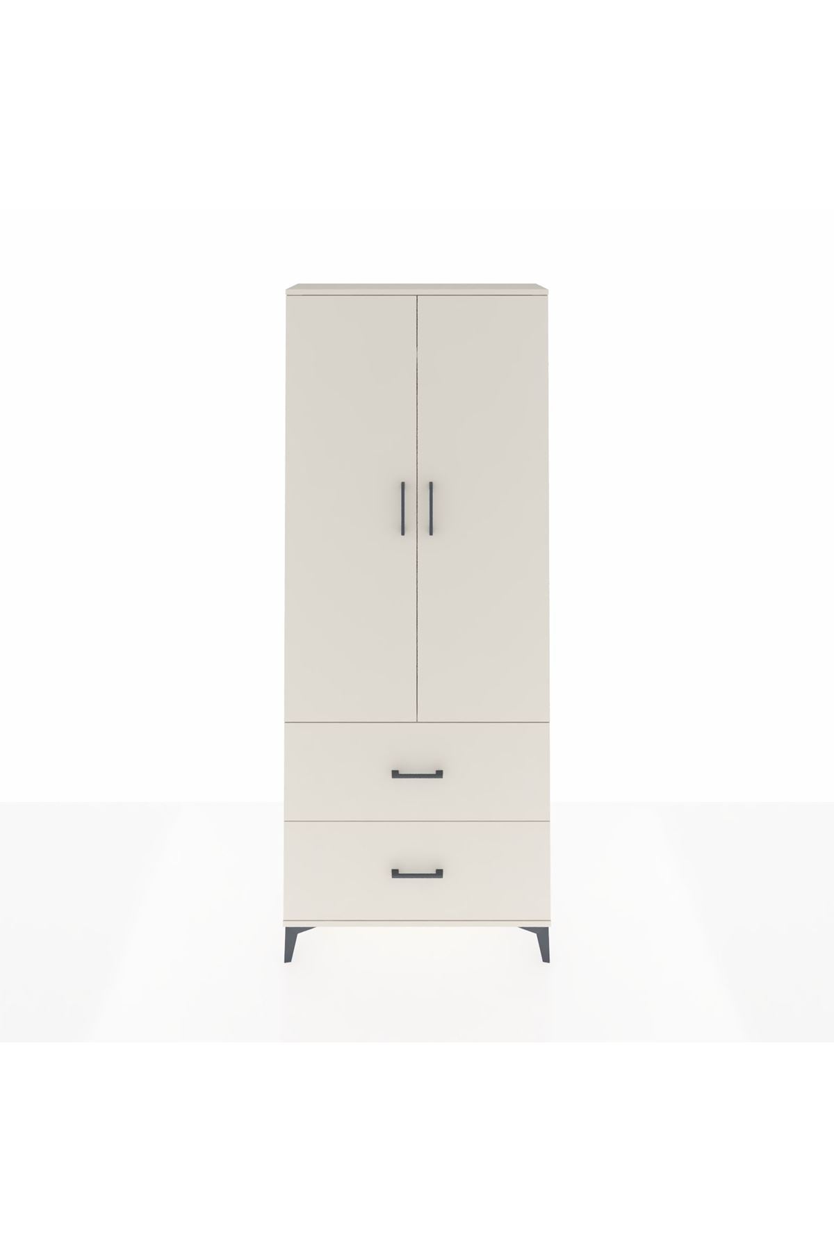 Arges Dolap 2 Raflı 2 Çekmeceli Tek Askılı 88x30x221 - S30M070V1A