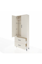 Arges Dolap 2 Raflı 2 Çekmeceli Tek Askılı 88x30x221 - S30M070V1A