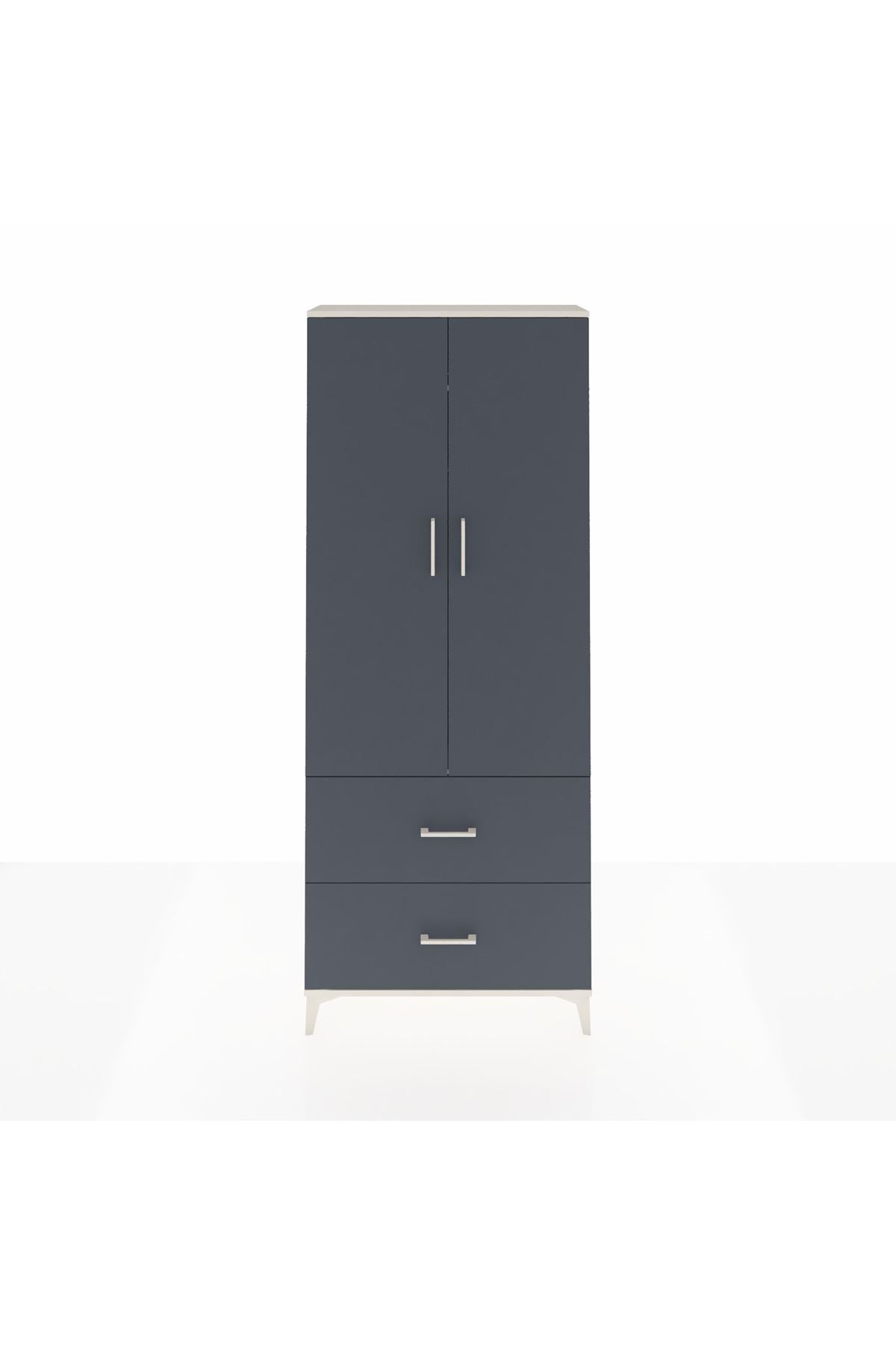 Arges Dolap 2 Raflı 2 Çekmeceli Tek Askılı 88x30x221 - S30M070V2A