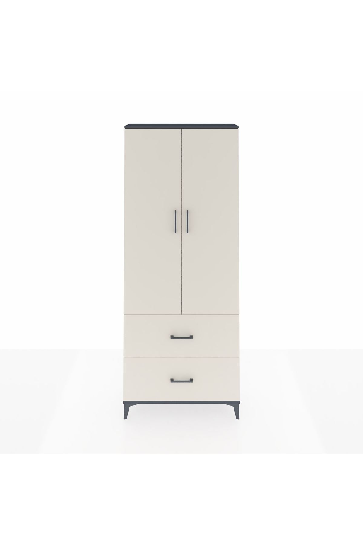 Arges Dolap 2 Raflı 2 Çekmeceli Tek Askılı 88x30x221 - S30M070V4A