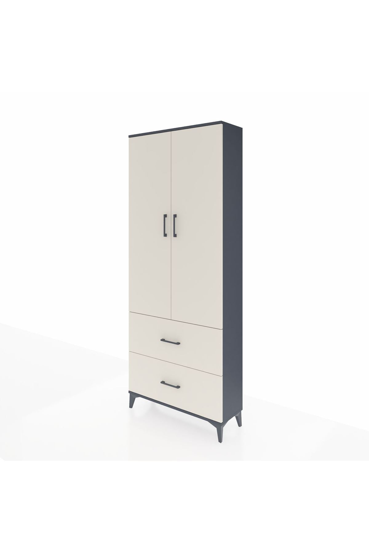 Arges Dolap 2 Raflı 2 Çekmeceli Tek Askılı 88x30x221 - S30M070V4A