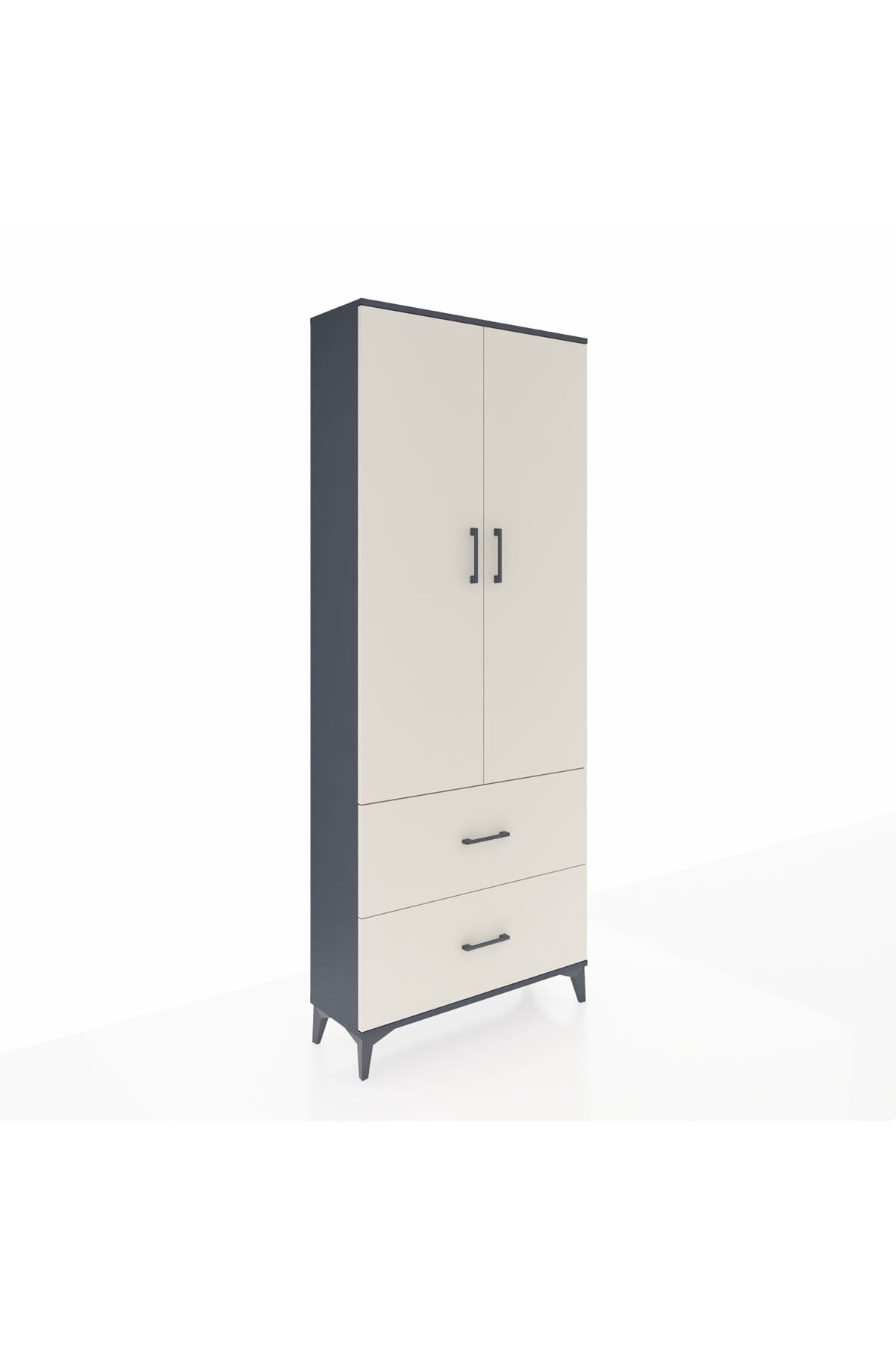 Arges Dolap 2 Raflı 2 Çekmeceli Tek Askılı 88x30x221 - S30M070V4A