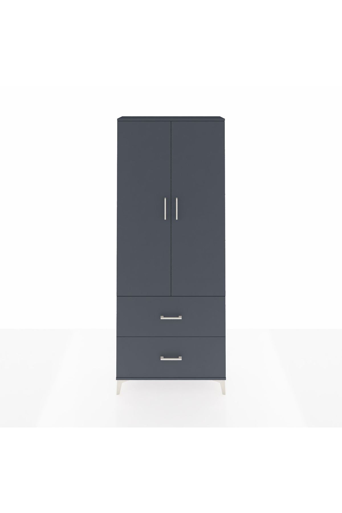 Arges Dolap 2 Raflı 2 Çekmeceli Tek Askılı 88x30x221 - S30M070V5A