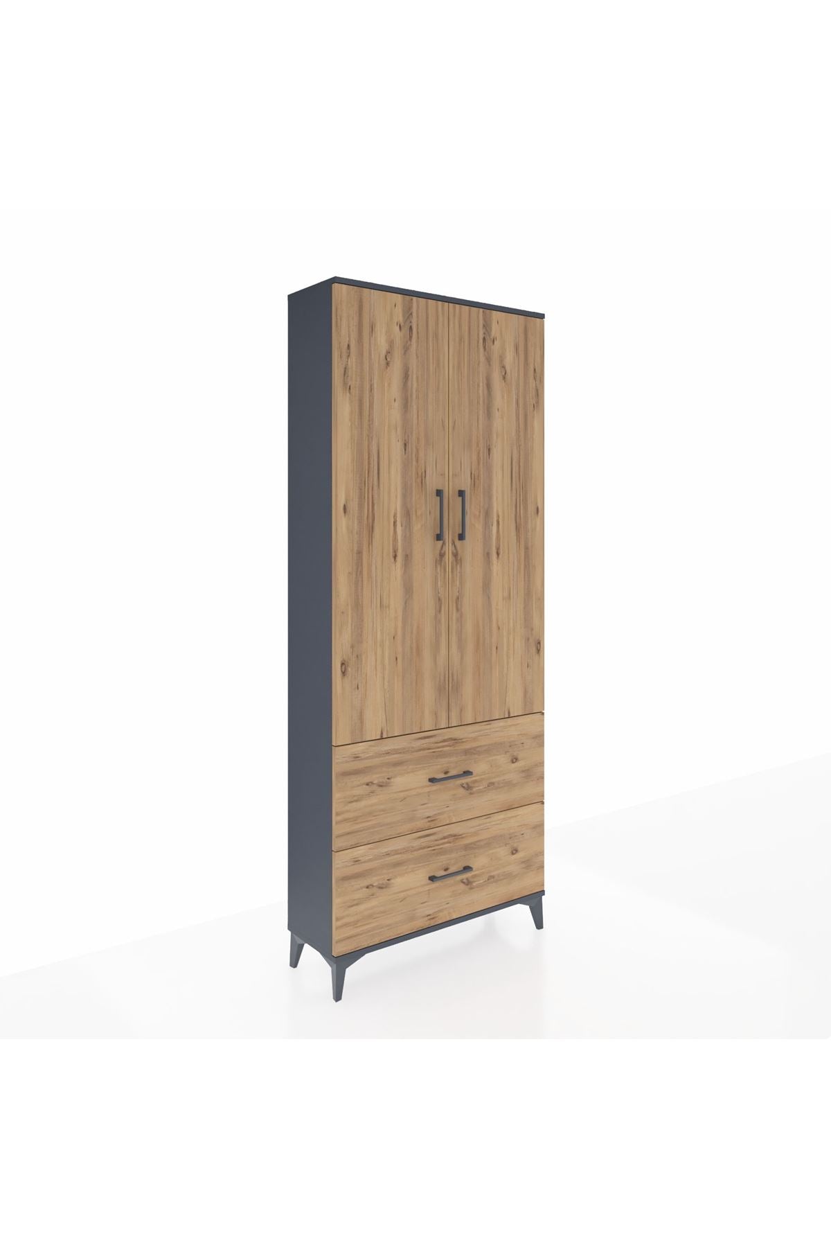 Arges Dolap 2 Raflı 2 Çekmeceli Tek Askılı 88x30x221 - S30M070V6A