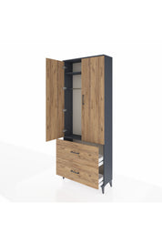 Arges Dolap 2 Raflı 2 Çekmeceli Tek Askılı 88x30x221 - S30M070V6A