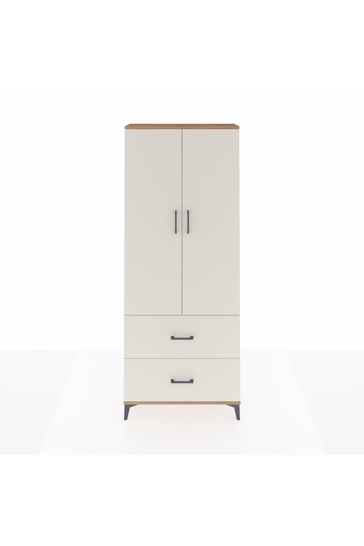 Arges Dolap 2 Raflı 2 Çekmeceli Tek Askılı 88x30x221 - S30M070V7A