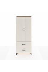 Arges Dolap 2 Raflı 2 Çekmeceli Tek Askılı 88x30x221