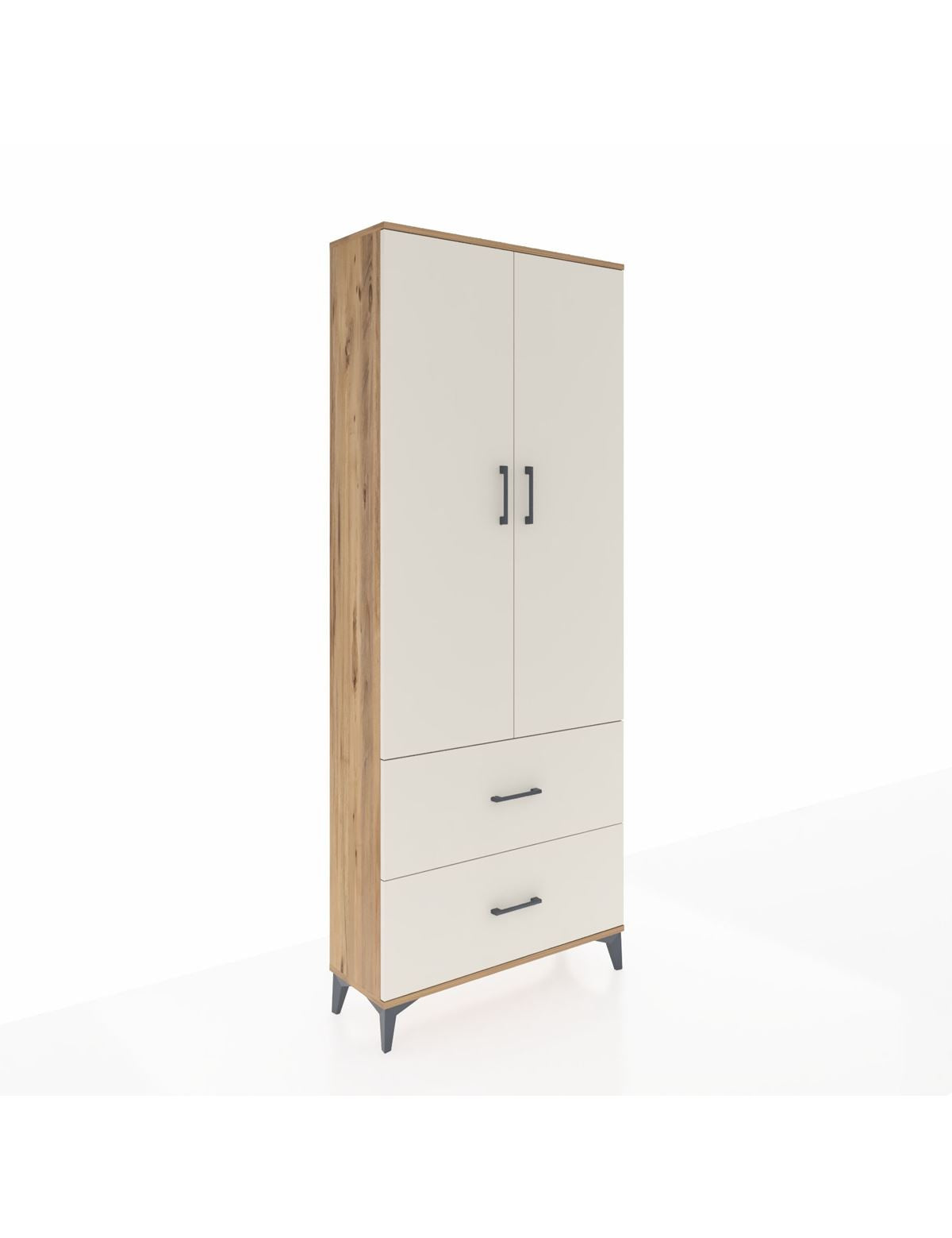 Arges Dolap 2 Raflı 2 Çekmeceli Tek Askılı 88x30x221 - S30M070V7A