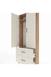 Arges Dolap 2 Raflı 2 Çekmeceli Tek Askılı 88x30x221 - S30M070V7A