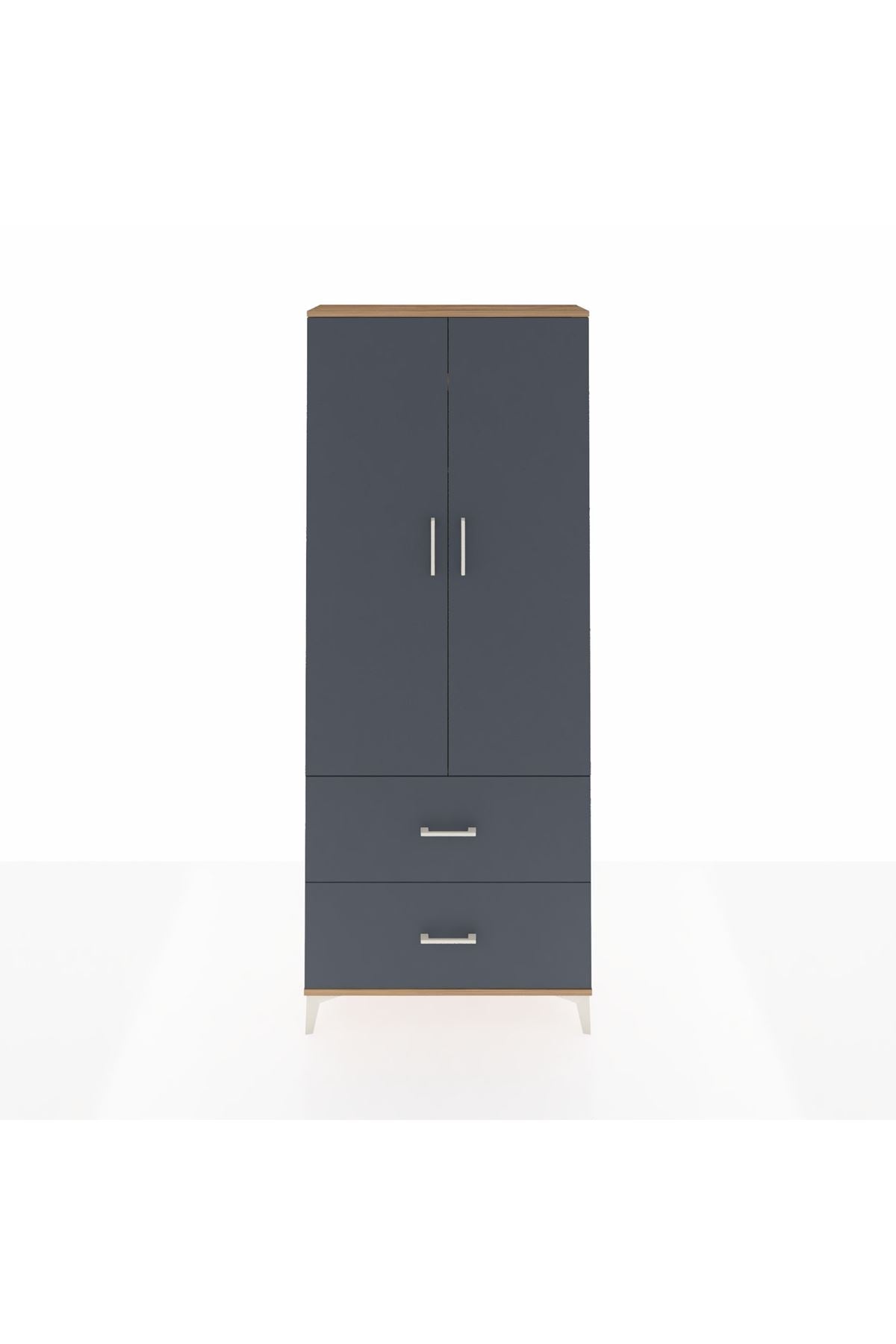 Arges Dolap 2 Raflı 2 Çekmeceli Tek Askılı 88x30x221 - S30M070V8A