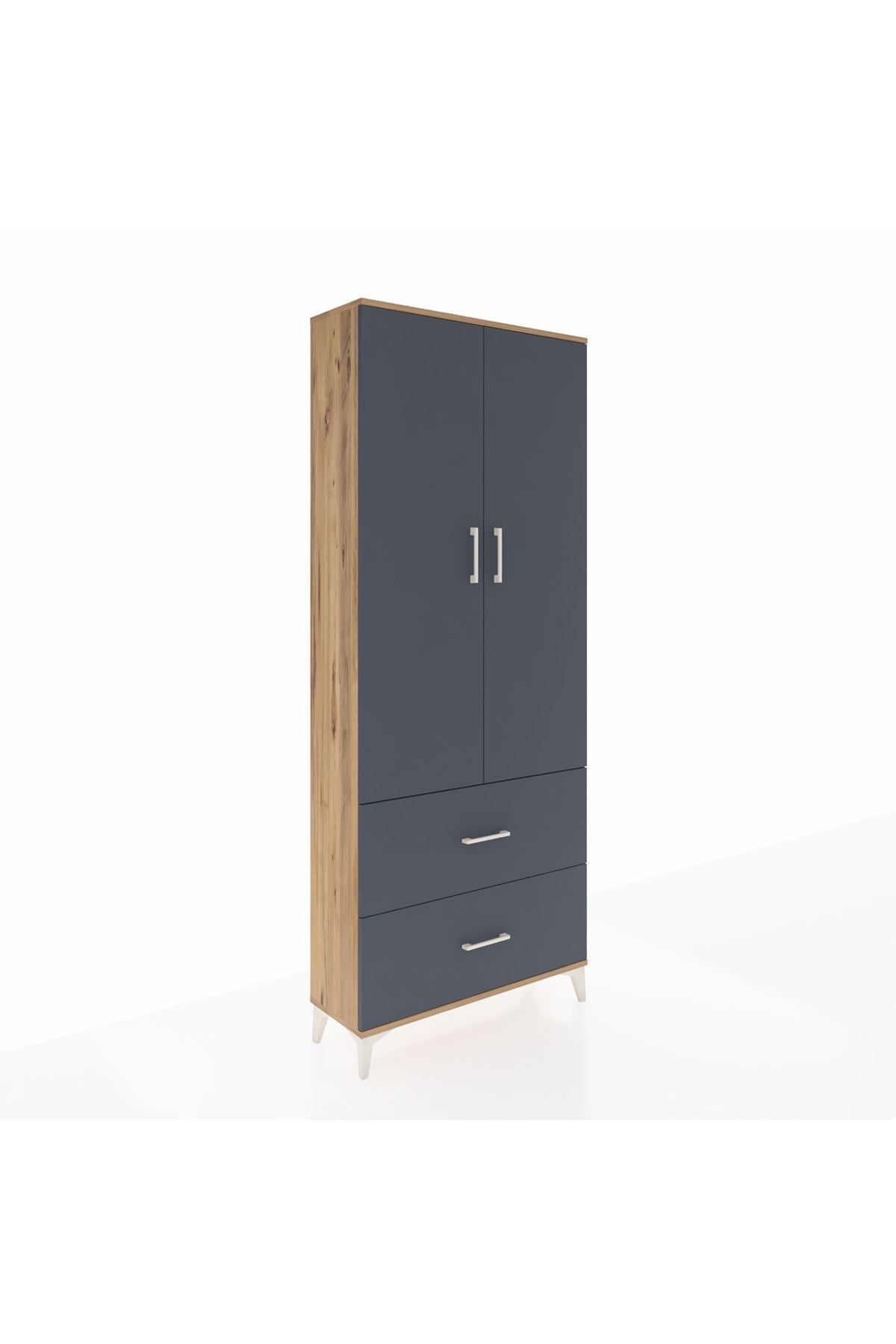 Arges Dolap 2 Raflı 2 Çekmeceli Tek Askılı 88x30x221 - S30M070V8A