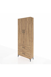 Arges Dolap 2 Raflı 2 Çekmeceli Tek Askılı 88x30x221 - S30M070V9A