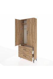 Arges Dolap 2 Raflı 2 Çekmeceli Tek Askılı 88x30x221 - S30M070V9A