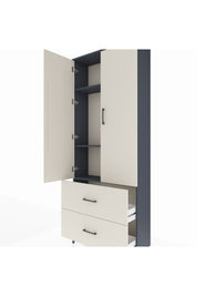Arges Dolap 3 Raflı 2 Çekmeceli 2 Kapaklı 88x30x221 - S30M071V4A