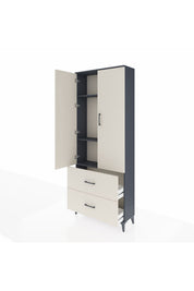 Arges Dolap 3 Raflı 2 Çekmeceli 2 Kapaklı 88x30x221 - S30M071V4A