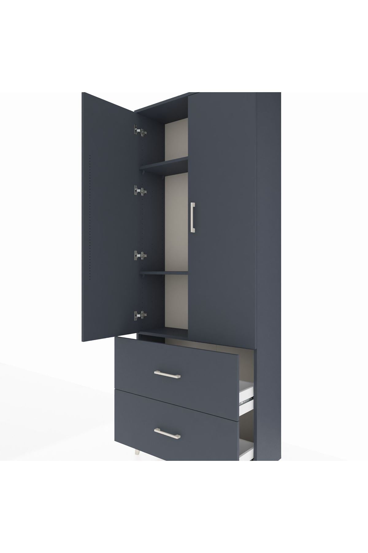 Arges Dolap 3 Raflı 2 Çekmeceli 2 Kapaklı 88x30x221 - S30M071V5A