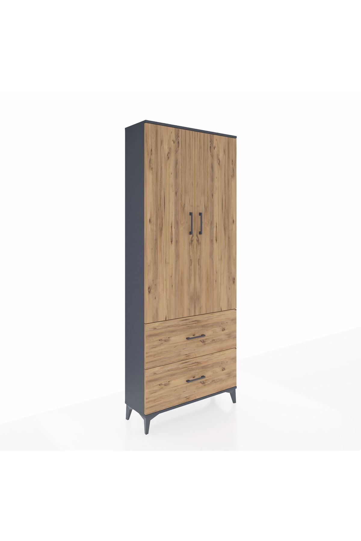 Arges Dolap 3 Raflı 2 Çekmeceli 2 Kapaklı 88x30x221 - S30M071V6A
