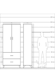 Arges Dolap 3 Raflı 2 Çekmeceli 2 Kapaklı 88x30x221 - S30M071V8A