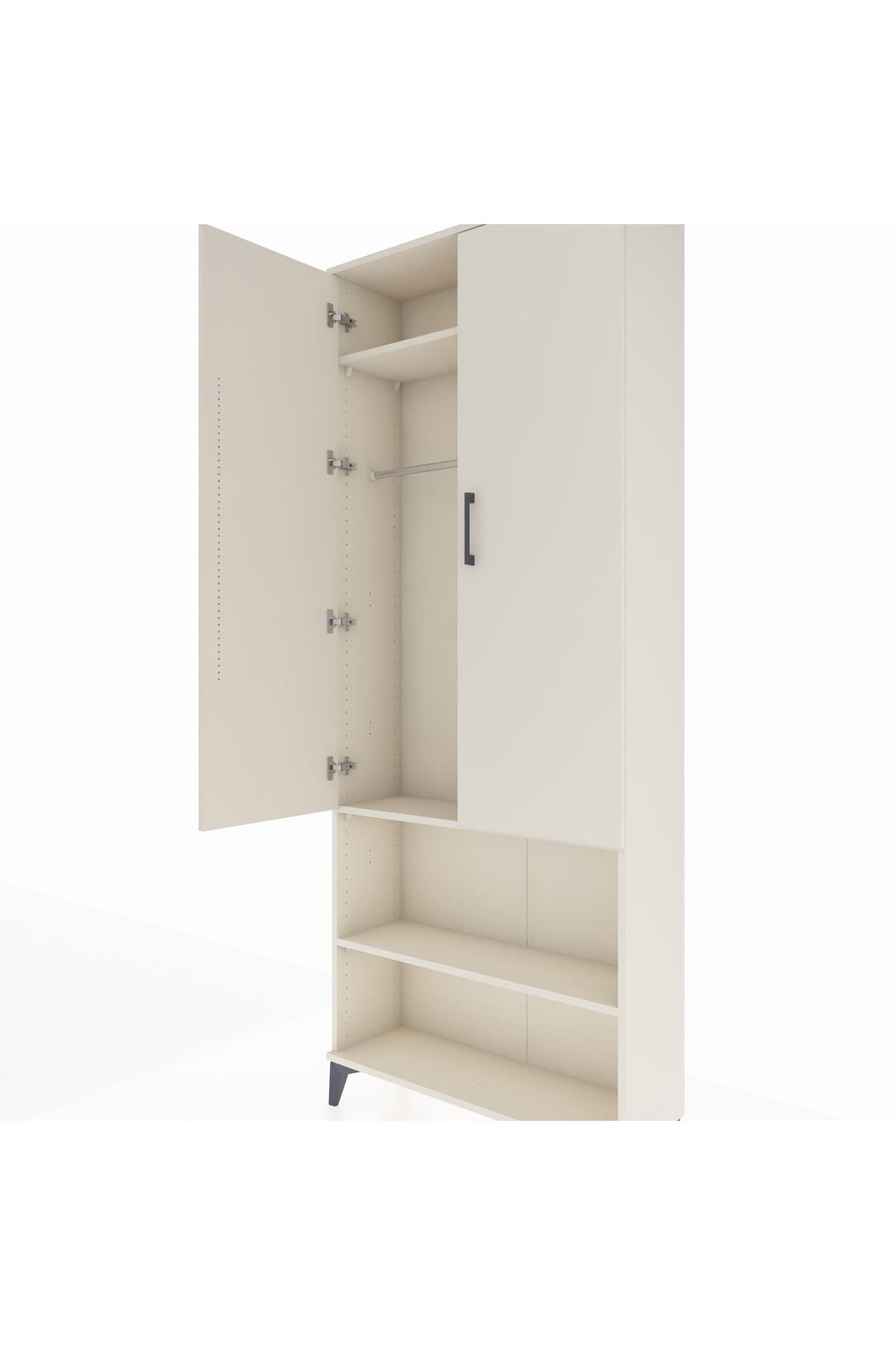 Arges Dolap 3 Raflı 2 Kapaklı Tek Askılı 88x30x221 - S30M073V1A