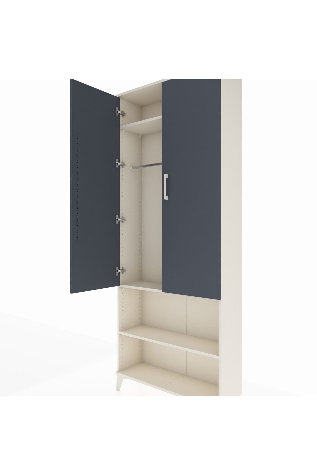 Arges Dolap 3 Raflı 2 Kapaklı Tek Askılı 88x30x221 - S30M073V2A