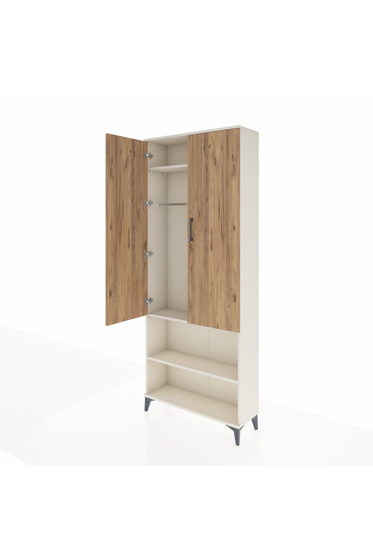 Arges Dolap 3 Raflı 2 Kapaklı Tek Askılı 88x30x221 - S30M073V3A
