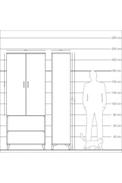 Arges Dolap 3 Raflı 2 Kapaklı Tek Askılı 88x30x221 - S30M073V3A